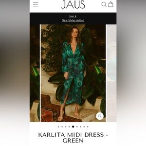 Green midi dress, long sleeve!